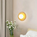 Axyaa Round Stone Wall Light White Glass G9 Bulb for Home Bedroom Living Room