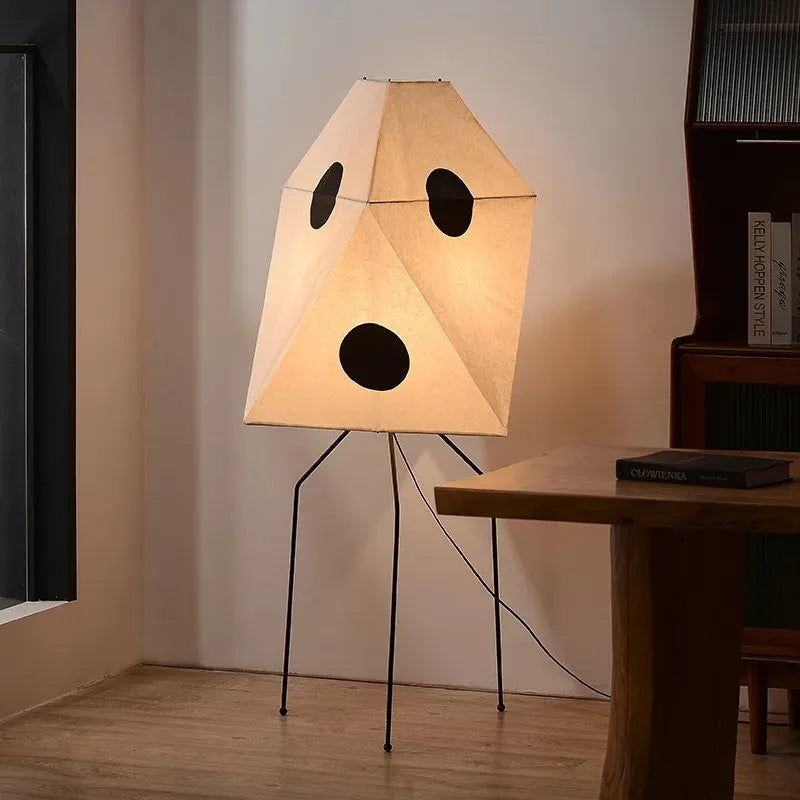 Axyaa Rice Paper Floor Lamp Tripod Standing Light for Living Room Bedroom