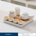 Axyaa Japanese Ceramic Teapot Set with Tea Tray in Portable Travel Bag