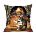 Axyaa Naughty Cat Cushion Cover - Cute Cartoon Throw Pillow Case for Home Decor