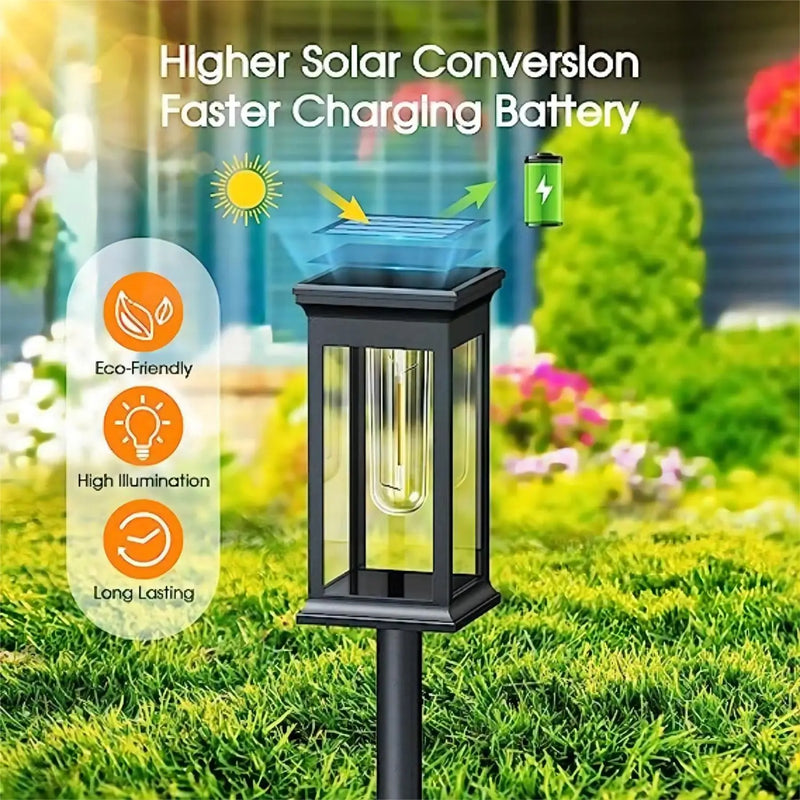 Axyaa Solar LED Pathway Lights - Waterproof Walkway Landscape Lighting