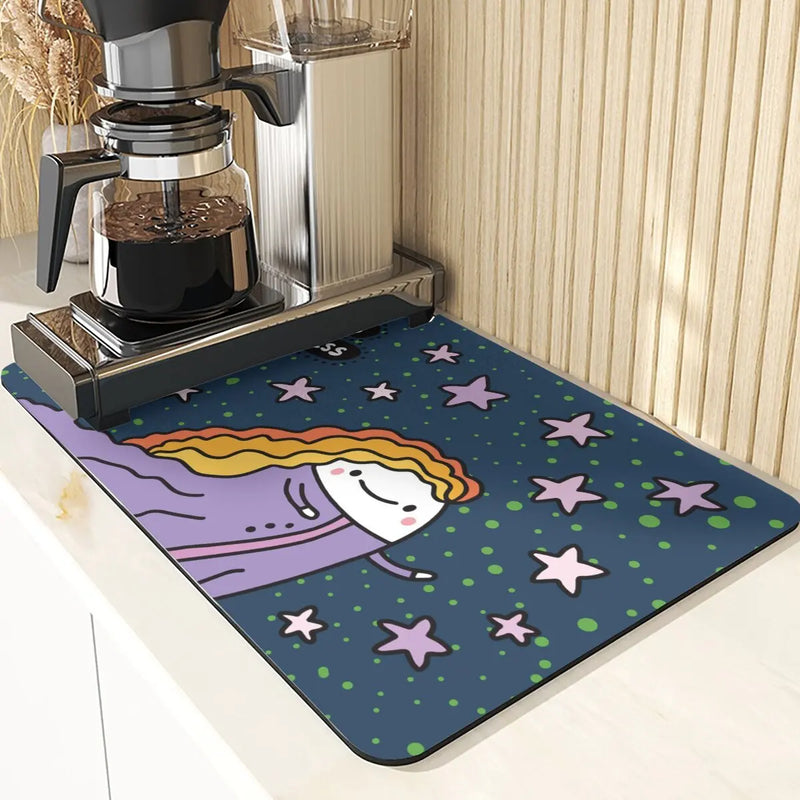 Starry Sky Absorbent Drying Mat - Axyaa Kitchen & Dining Table Mats