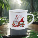 Axyaa Christmas Enamel Mugs, Santa Snowman Reindeer Design, Festive Xmas Party Cup