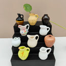 Axyaa Mini Ceramic Flower Pot Vase Landscape Ornament Dollhouse Accessories