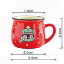 Axyaa Christmas Ceramic Mug Elk Santa Style 150ML Cute Breakfast Drinking Cup