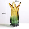 Axyaa Green Glass Vase Hydroponics Pot Table Floral Room Decoration