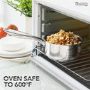 Axyaa 3-qt Stainless Steel Stew Pot with Lid, Induction Compatible, Thick Bottom