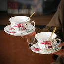 Axyaa Iris Ceramic Coffee Mug - 200ml Flower Tea Cup