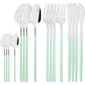 Axyaa Black Gold Mirror Stainless Steel Cutlery Set Dinnerware Flatware Knife Spoon Fork