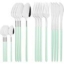 Axyaa Black Gold Mirror Stainless Steel Cutlery Set Dinnerware Flatware Knife Spoon Fork