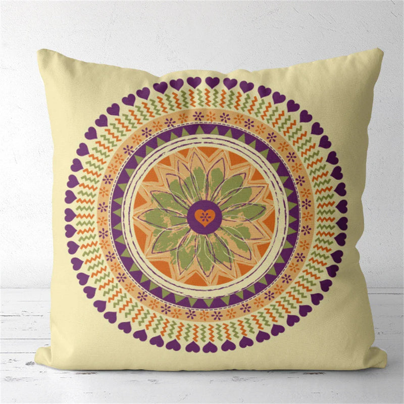 Axyaa Mysterious Pattern Flower Cushion Cover for Home Decor