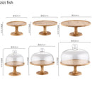 Axya High Foot Cake Stand with Glass Cover - Elegant Dessert Display Stand