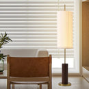 Axyaa Nordic Iron Art Floor Lamp with Fabric Lampshade Design and LED Lights