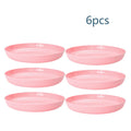 Pink Striped Home Plate Set with Axyaa Brand - Reusable Tableware for Fruit, Dessert, and Snacks