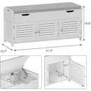 Axyaa Shoe Storage Bench with Lift Top, Cushioned Seat, Adjustable Shelf