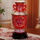 Axyaa Enamel Ceramic Double Ear Vase Home Decor Ornaments