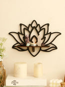 Axyaa Crystal Corner Shelf: Black Wood Wall Shelves for Essential Oils & Witchy Decor