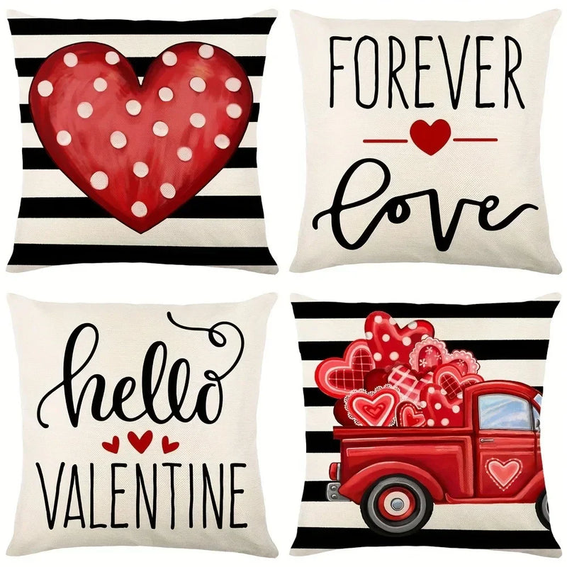 Valentine's Day Love Truck Pillowcase with Heart Design for Axyaa