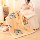 Axyaa Cartoon Pattern Velvet Blanket: Soft Comfort for Winter, Single Double Size