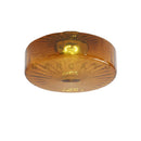 Axyaa Amber Glass Ceiling Chandelier with LED Light for Modern Interiors