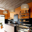 Axyaa Rope Rattan Chandelier: Wabi Sabi Retro Pendant Lights for Home Decor