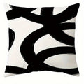Axyaa Simple Black Line Printed Pillowcase for Living Room Sofa Chair, Home Decor