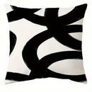 Axyaa Simple Black Line Printed Pillowcase for Living Room Sofa Chair, Home Decor