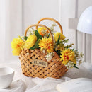 Axyaa Wicker Hanging Basket Wall Planter Handmade Rattan Flower Home Garden Wedding Decor