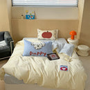 Axyaa Pup Print Cotton Bedding Set: Soft & Comfortable Duvet Cover with Sheet