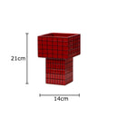 Geometric Ceramic Vase with Artificial Flowers - Axyaa Aesthetic Room Decor