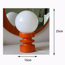 Axya Retro Orange Wood Glass Table Lamp for Bedroom Atmosphere - Korean Design