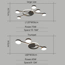 Axyaa Modern LED Chandelier Indoor Lighting Living Study Bedroom Black Ceiling Light