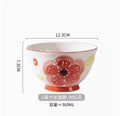 Axyaa Ceramic High Foot Rice Bowl Relief Underglaze Color High Dessert Salad Bowl
