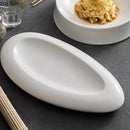 Axyaa White Ceramic Artistic Conception Plate Set for Desserts, Snacks, and Noodles