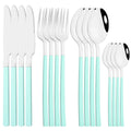 Axyaa Rose Gold Cutlery Set - 16-Piece Stainless Steel Dinnerware Flatware