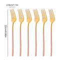 Axyaa 6Pcs Dinner Fork Set Stainless Steel Silverware Cutlery Mirror Flatware