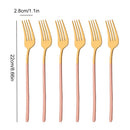 Axyaa 6Pcs Dinner Fork Set Stainless Steel Silverware Cutlery Mirror Flatware