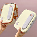 Axyaa Stainless Steel 5-Compartment Lunch Box Set with Bowl & Cutlery