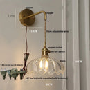 Axyaa Green Glass Knob Switch LED Wall Lights - Bedroom Kitchen Bar Living Room