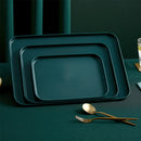 Axyaa Dark Green Rectangular Tray for Storage & Service of Fruit, Jewelry, Tableware