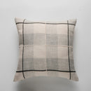 Axyaa Striped Embroidered Cushion Cover Brown Grey Cotton Linen 45x45cm 60x60cm