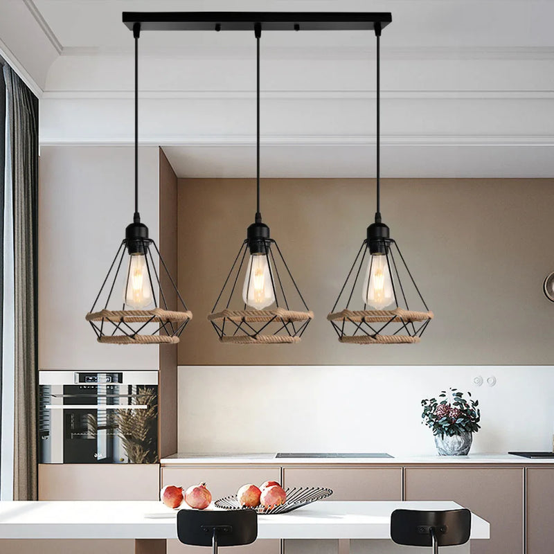 Axyaa Retro Industrial Pendant Light for Kitchen Bedroom Aisle Lighting
