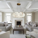 Axyaa White Marble Balls Chandelier - Luxury LED Lighting Fixture for Home Decor