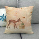 Axyaa Printed Linen Pillowcase Cushion Cover for Home Decor