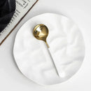 Axyaa Ceramic Pleated Western Dessert Salad Plate Set