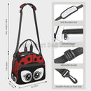 Axyaa Cartoon Ladybug Insulated Lunch Bag for Children Women School Work, Portable Bento Box