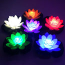 Artificial Lotus Night Light 18cm LED Floating Flower Pond Garden Decor Axya