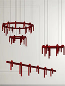 Axyaa Nordic Metal Tube Chandelier: Stylish U-shaped LED Lighting for Living Room, Bedroom & Restaurant
