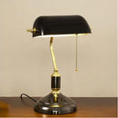 Axyaa European Antique Style Brass Desk Lamp Green Banker Reading Light