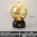 Axyaa Glass Marble Table Lamp with USB Charging & Touch Switch
